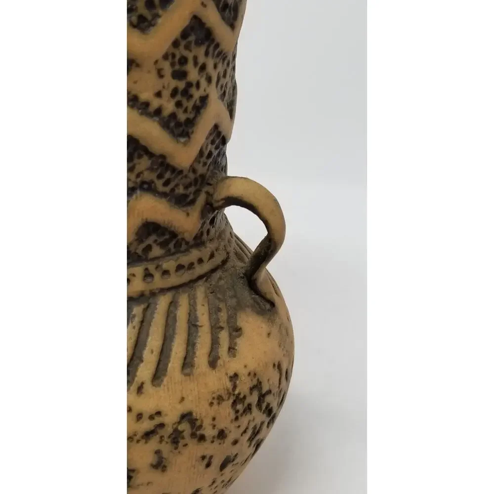 VTG MCM Jasba West Germany Antik Series Art Pottery Vase Zig Zag 151/21